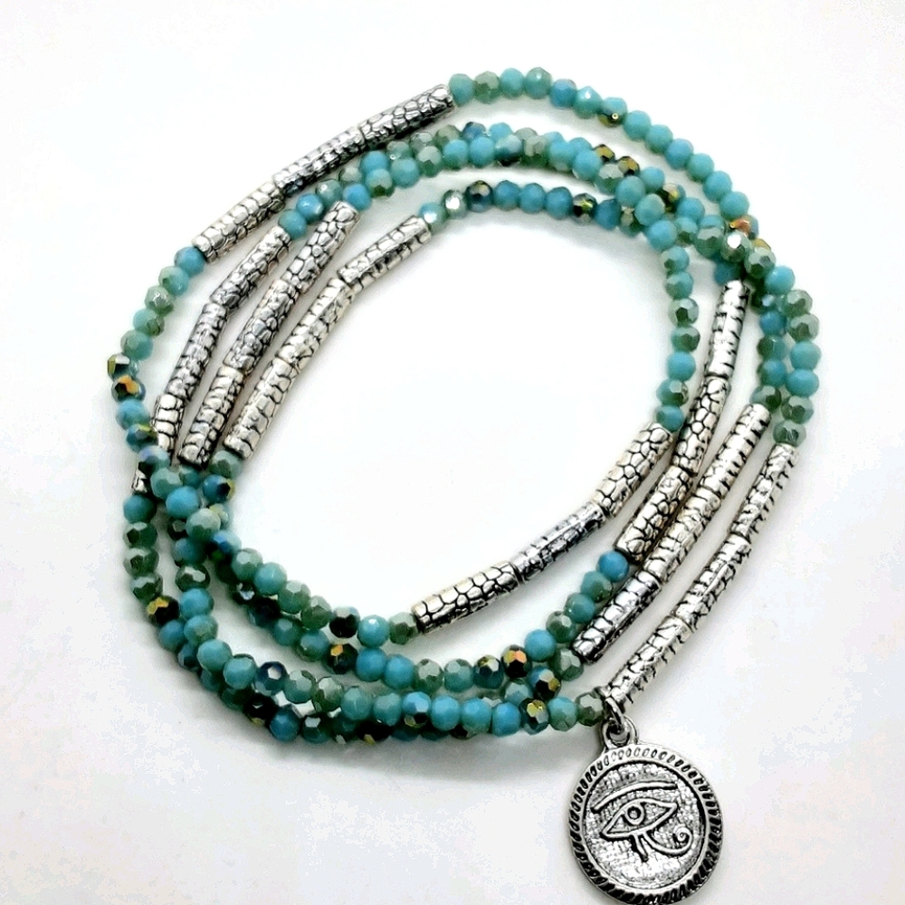 29 inch stretch wrap bracelet w/eye of Horus charm
